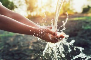 Hand washing_water Washing hands under water faucet