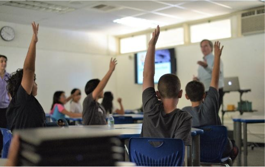 Dr Jasminka Criley, Stuart, Richard, and Williams delivering "Volcanoes and Magnets and how they keep us alive" -  courses for 4th - 8th grades gifted and talented students.