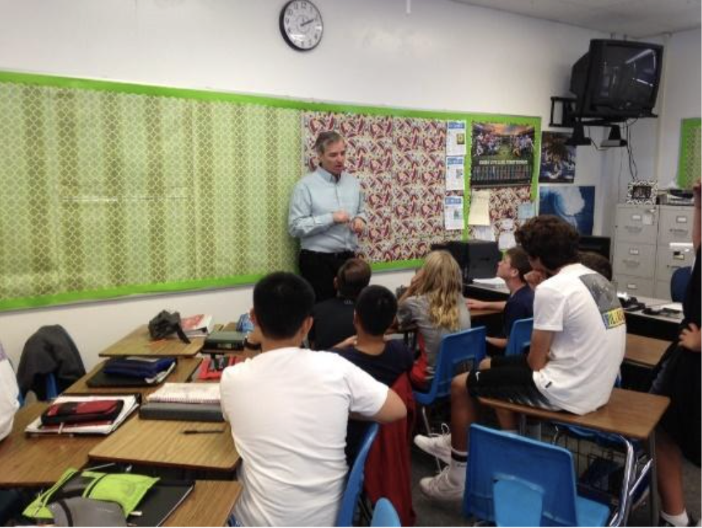 Stuart, Richard, Williams and Dr Criley delivering Science Mysteries and Science Detective course for middle schools health and science students.